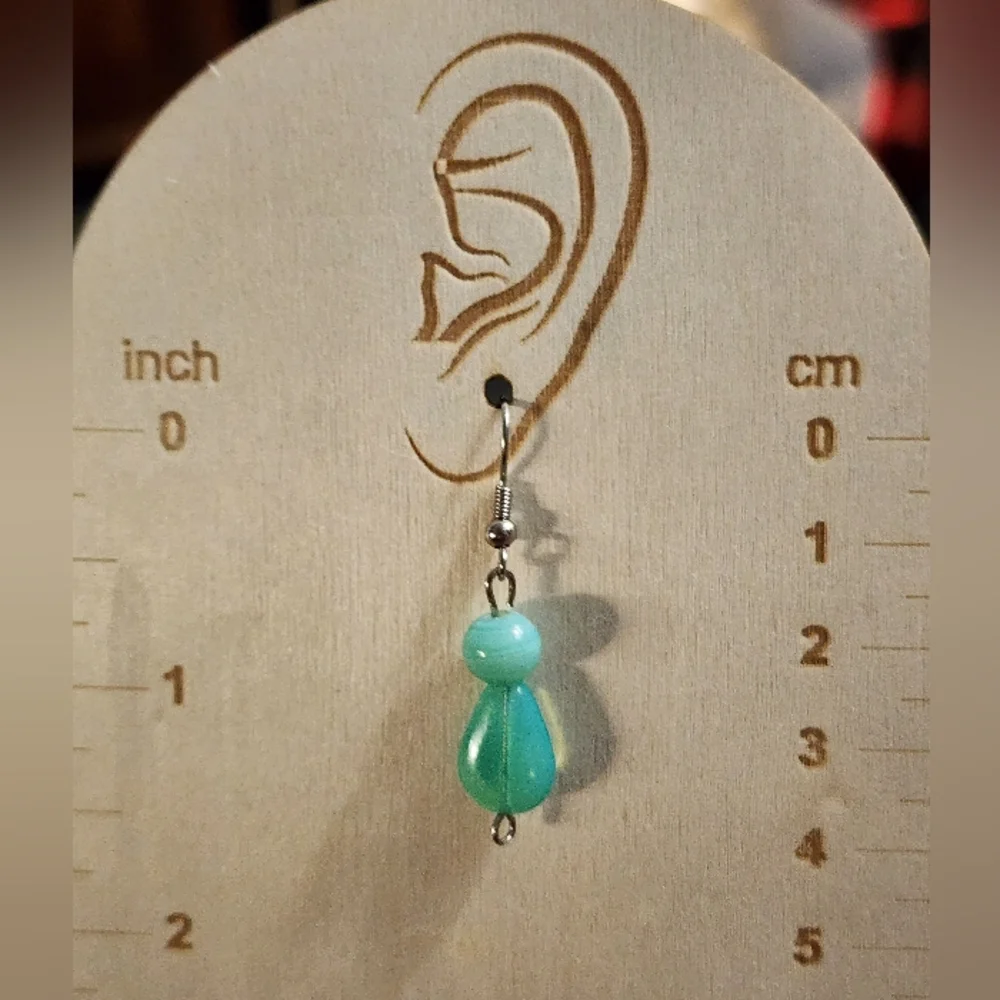 Aqua Blue Chalcedony Dangle Earrings